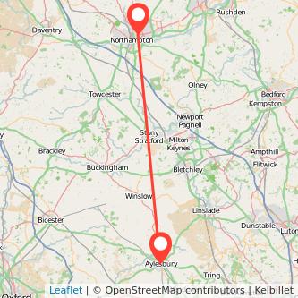 Northampton Aylesbury train map