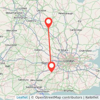 Northampton Aldershot bus map