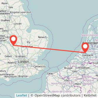 Northampton Rotterdam train map