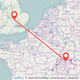 Northampton Zurich train map