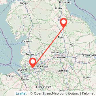 Northallerton Newton-le-Willows train map