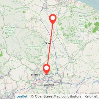 Northallerton Leeds train map
