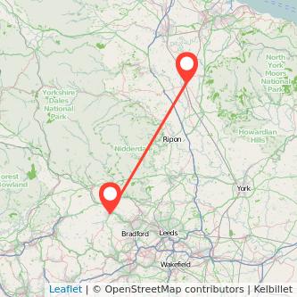 Northallerton Keighley train map