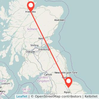 Northallerton Inverness train map