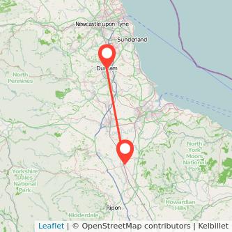 Northallerton Durham train map