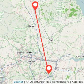 Northallerton Doncaster bus map