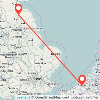 Northallerton Bruges train map