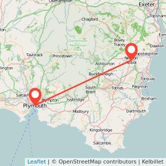 Newton Abbot Plymouth bus map