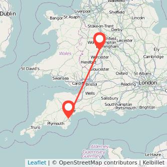 Newton Abbot Kidderminster train map