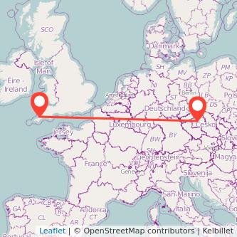 Newquay Prague train map