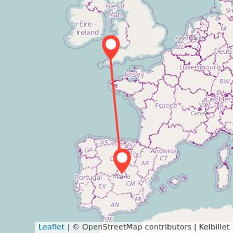 Newquay Madrid train map