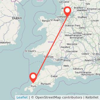 Newquay Warrington train map