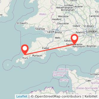 Newquay Southampton train map