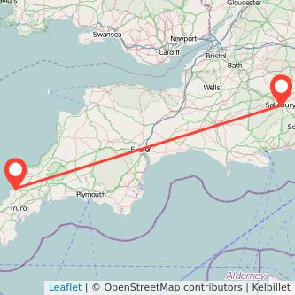 Newquay Salisbury train map