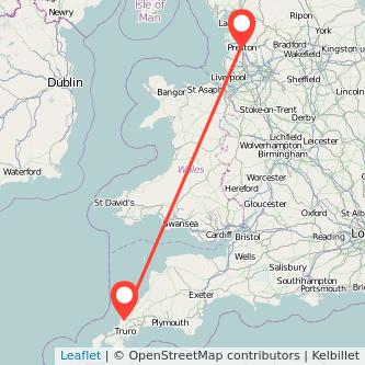 Newquay Preston train map