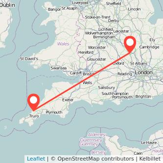 Newquay Milton Keynes train map