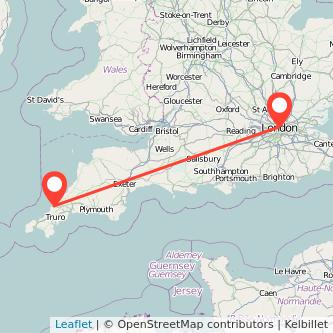 Newquay London bus map