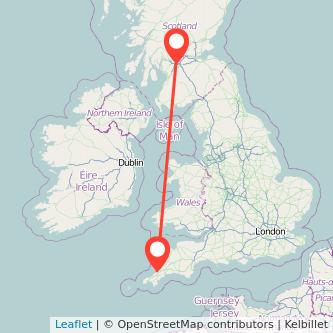 Newquay Glasgow train map