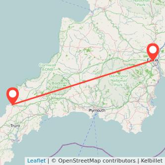 Newquay Exeter train map