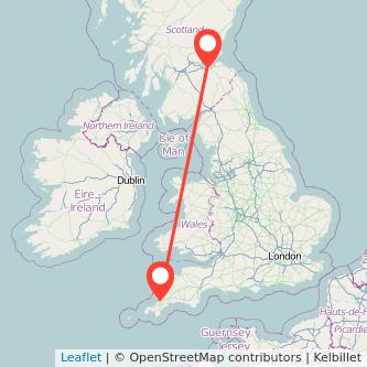 Newquay Edinburgh train map