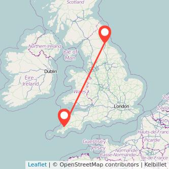 Newquay Durham bus map