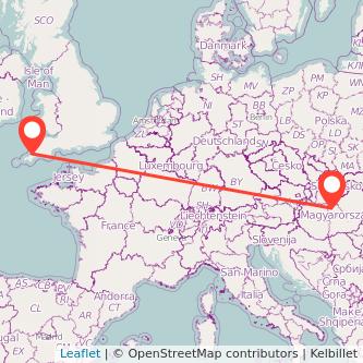 Newquay Budapest train map