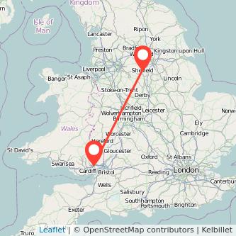 Newport Sheffield train map