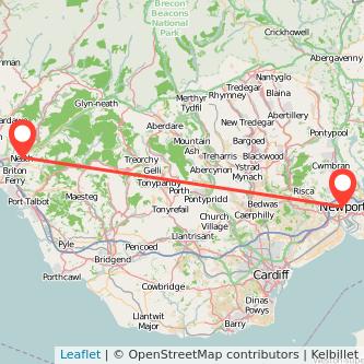 Newport Neath train map