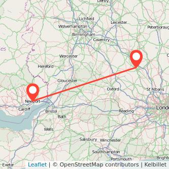 Newport Milton Keynes bus map