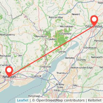 Newport Gloucester train map