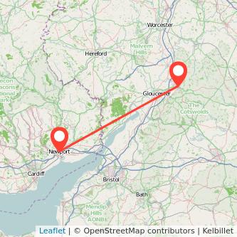 Newport Cheltenham train map