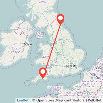 Newcastle upon Tyne Plymouth train map