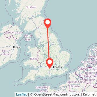 Newcastle upon Tyne Newbury train map