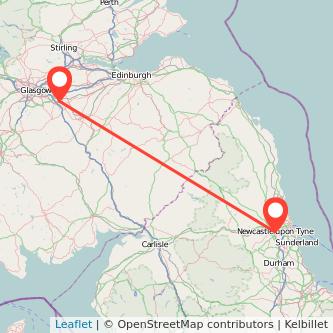 Newcastle upon Tyne Motherwell train map