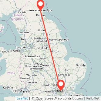 Newcastle upon Tyne London bus map