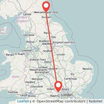 Newcastle upon Tyne High Wycombe bus map