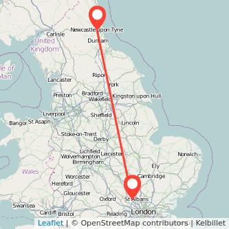 Newcastle upon Tyne Hemel Hempstead bus map