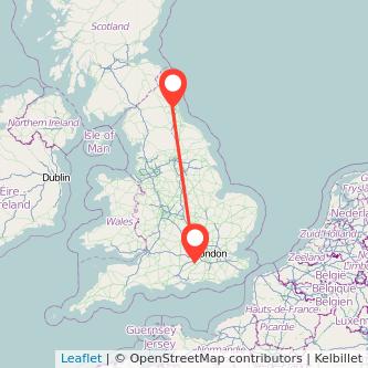 Newcastle upon Tyne Farnborough train map