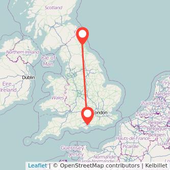 Newcastle upon Tyne Fareham train map