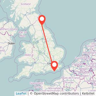 Newcastle upon Tyne Eastbourne train map