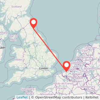 Newcastle upon Tyne Bruges bus map