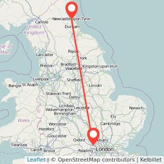 Newcastle upon Tyne Beaconsfield train map