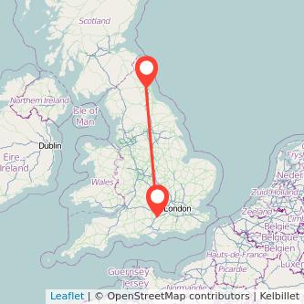 Newcastle upon Tyne Basingstoke train map