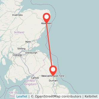 Newcastle upon Tyne Aberdeen train map