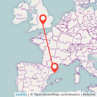 Newbury Barcelona train map