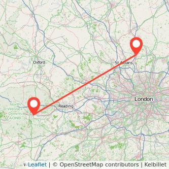 Newbury Welwyn Garden City train map