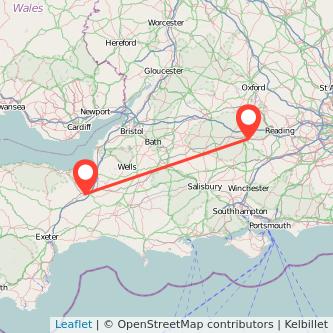 Newbury Taunton train map