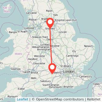 Newbury Sheffield train map