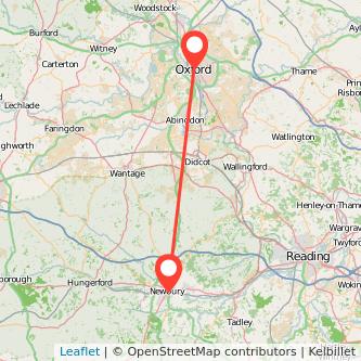 Newbury Oxford bus map