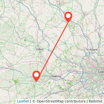 Newbury Milton Keynes train map